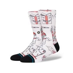 Stance Angry Holidayz Christmas Crew Socks In Off White