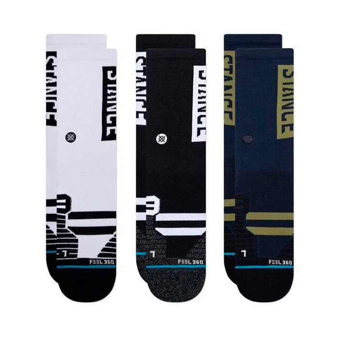 Stance Boyd Mid 3 Pack Crew Socks In Multi 3 Stance Boyd Mid 3 Pack Crew Socks In Multi