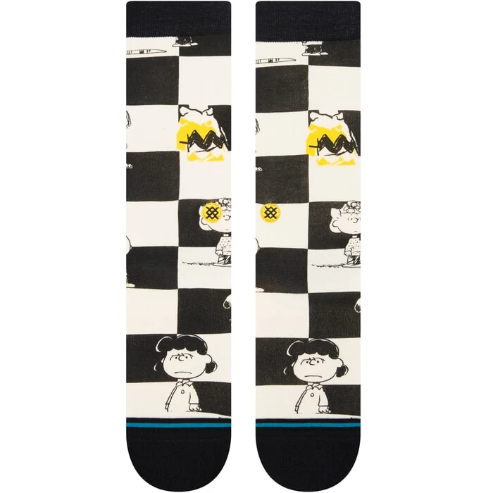 Stance Checked Crew Socks In Black 4 Stance Checked Crew Socks In Black - Image 2