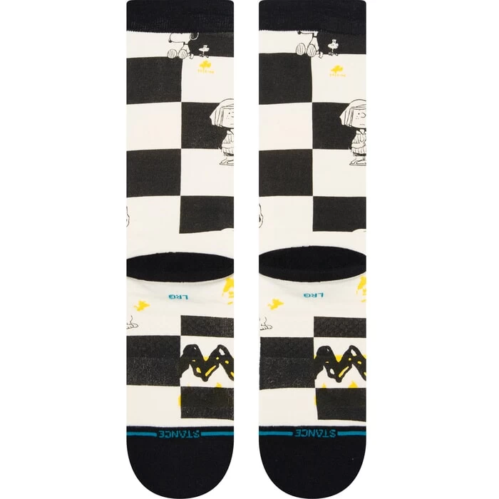 Stance Checked Crew Socks In Black 5 Stance Checked Crew Socks In Black - Image 3