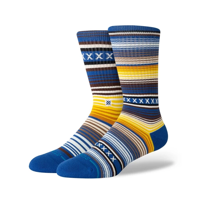 Stance Curren Crew Socks In Blue 3 Stance Curren Crew Socks In Blue