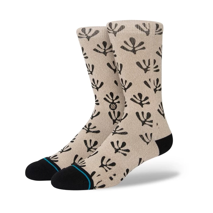 Stance Deserted Crew Socks In Khaki 3 Stance Deserted Crew Socks In Khaki