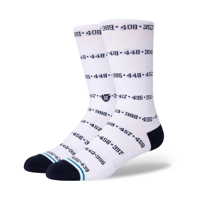 Stance Dingers Aaron Judge Crew Socks In White 3 Stance Dingers Aaron Judge Crew Socks In White