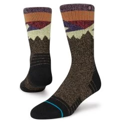 Stance Divided Hike Crew Socks In Black Brown