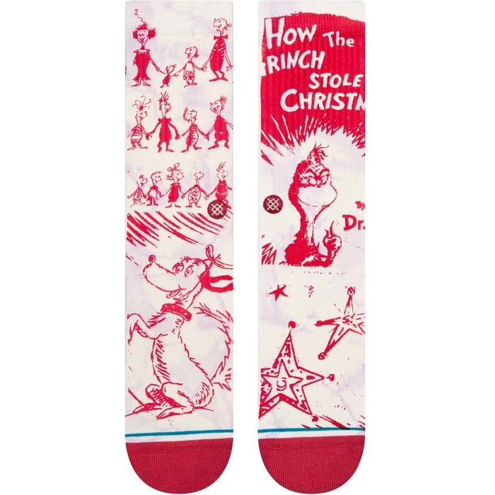 Stance Every Who The Grinch Christmas Crew Socks In Off White 4 Stance Every Who The Grinch Christmas Crew Socks In Off White - Image 2