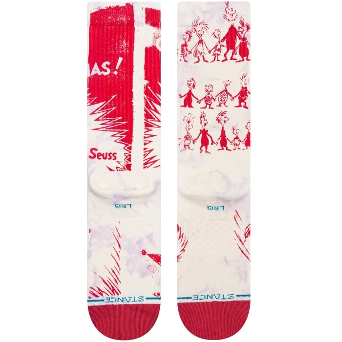 Stance Every Who The Grinch Christmas Crew Socks In Off White 5 Stance Every Who The Grinch Christmas Crew Socks In Off White - Image 3