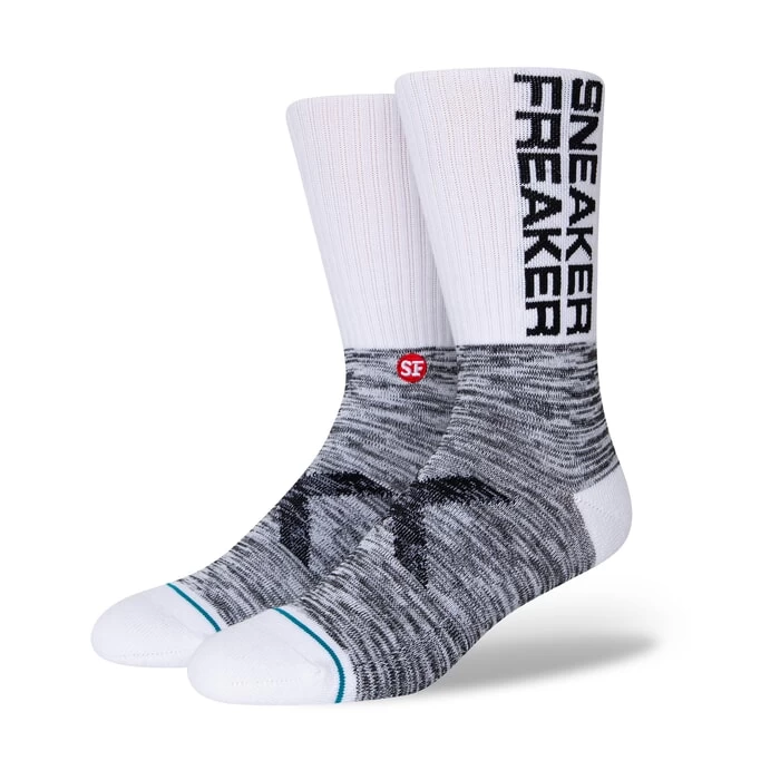 Stance Freaker Sneaker Freaker Crew Socks In White 3 Stance Freaker Sneaker Freaker Crew Socks In White