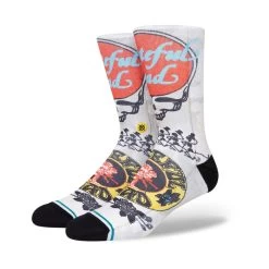 Stance Grate Grateful Dead Crew Socks In Vintage White