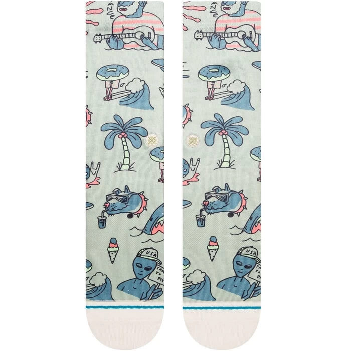 Stance Hunger Crew Socks In Sage 4 Stance Hunger Crew Socks In Sage - Image 2