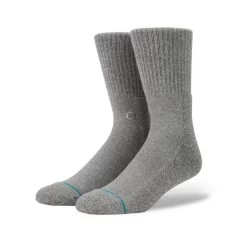 Stance Icon 3 Pack Crew Socks In Grey Heather