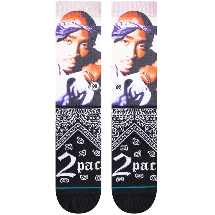 Stance Makaveli Tupac Crew Socks In Black 4 Stance Makaveli Tupac Crew Socks In Black - Image 2