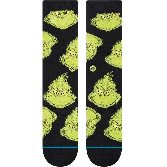 Stance Mean One The Grinch Christmas Crew Socks In Black 4 Stance Mean One The Grinch Christmas Crew Socks In Black - Image 2