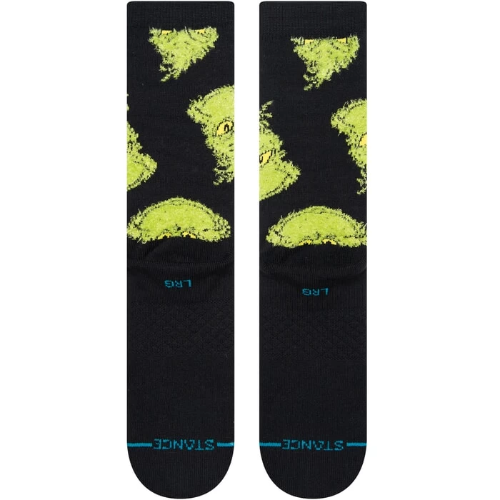 Stance Mean One The Grinch Christmas Crew Socks In Black 5 Stance Mean One The Grinch Christmas Crew Socks In Black - Image 3
