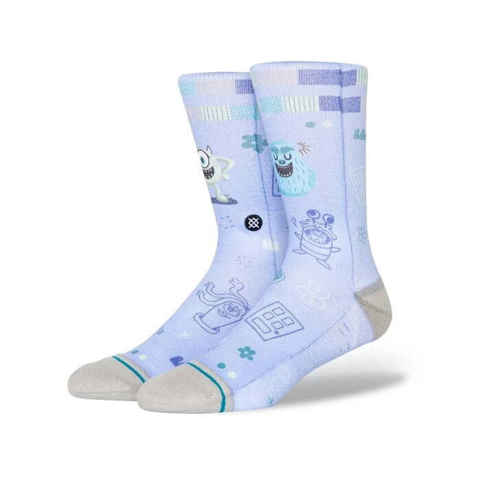 Stance Monsters Disney By R Bubnis Crew Socks In Purple 3 Stance Monsters Disney By R Bubnis Crew Socks In Purple