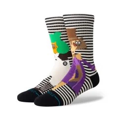 Stance Oompa Loompa Willy Wonka Crew Socks In Black White