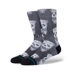 Stance Pizza Face Crew Socks In White Black