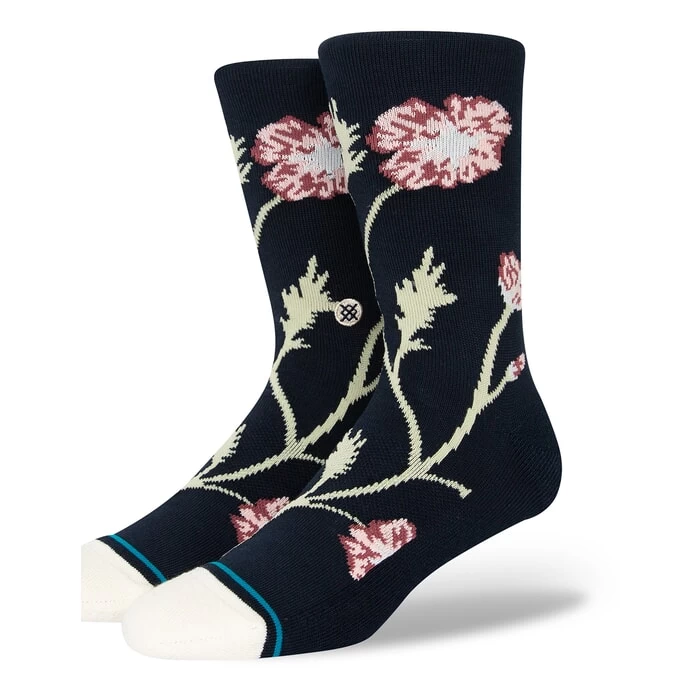 Stance Poppie Crew Socks In Navy 3 Stance Poppie Crew Socks In Navy