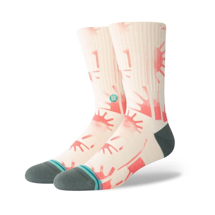 Stance Raydiant Crew Socks In Coral 3 Stance Raydiant Crew Socks In Coral