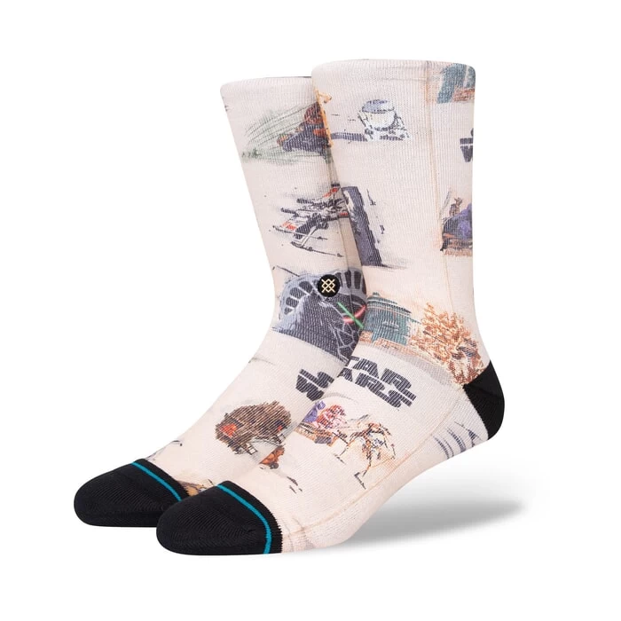 Stance ROTJ Star Wars Crew Socks In Sand 3 Stance ROTJ Star Wars Crew Socks In Sand