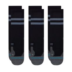 Stance Run Light 3 Pack Crew Socks In Black