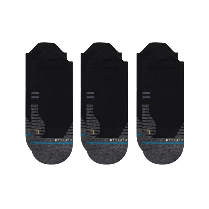 Stance Run Light 3 Pack No Show Socks In Black 3 Stance Run Light 3 Pack No Show Socks In Black