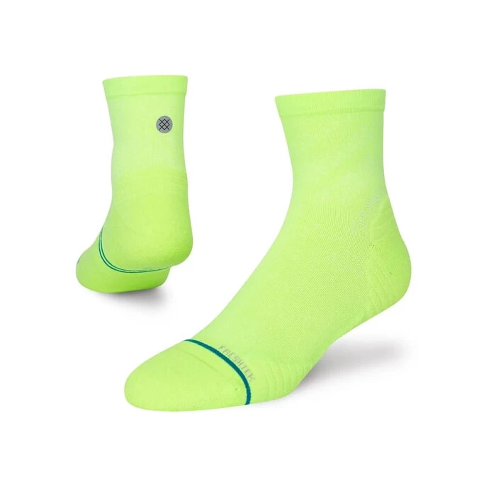 Stance Run Light Quarter Ankle Socks In Volt 3 Stance Run Light Quarter Ankle Socks In Volt