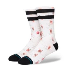 Stance Shranta Christmas Crew Socks In Off White
