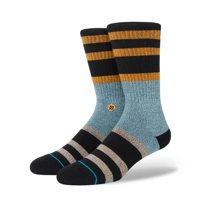 Stance Staggered Crew Socks In Washed Black 3 Stance Staggered Crew Socks In Washed Black
