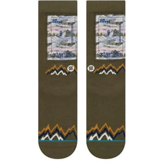 Stance Stance Peak Crew Socks In Army 4 Stance Stance Peak Crew Socks In Army - Image 2