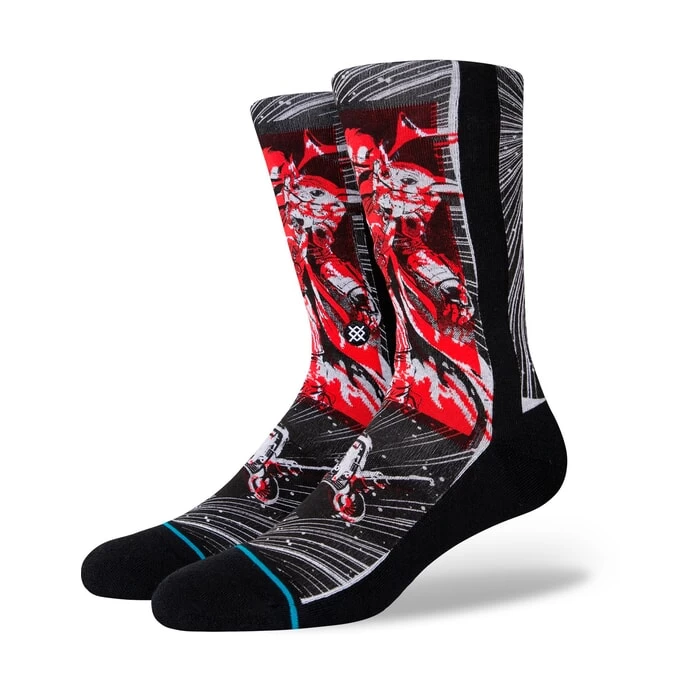 Stance Manga Mando Star Wars Crew Socks In Black 3 Stance Manga Mando Star Wars Crew Socks In Black
