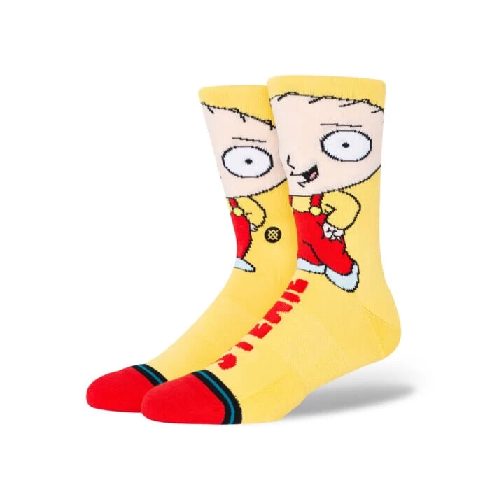 Stance Stewie Family Guy Crew Socks In Yellow 3 Stance Stewie Family Guy Crew Socks In Yellow
