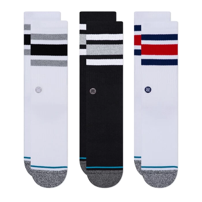 Stance The Boyd 3 Pack Crew Socks In Multi 3 Stance The Boyd 3 Pack Crew Socks In Multi