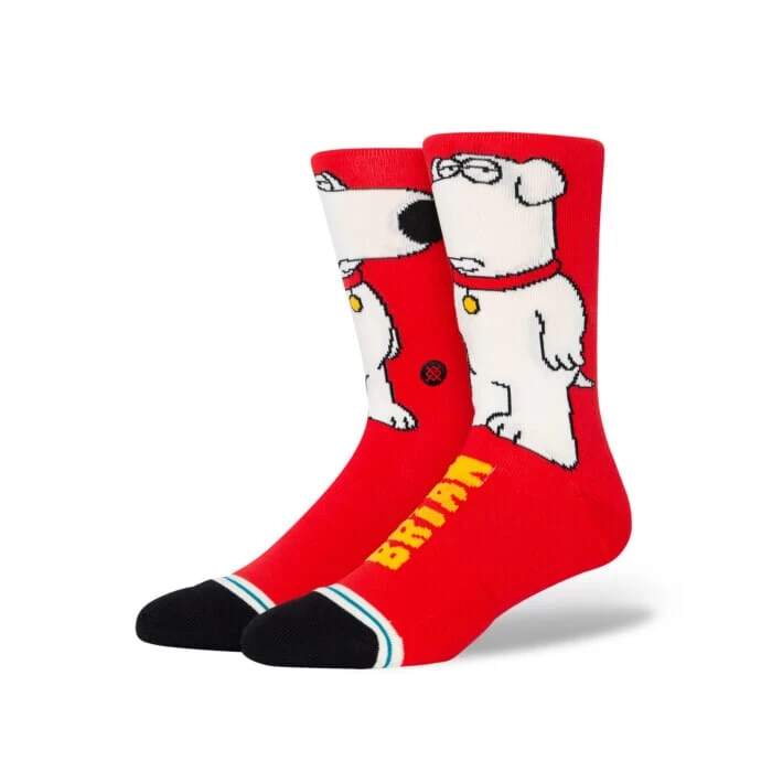 Stance The Dog Family Guy Crew Socks In Red 3 Stance The Dog Family Guy Crew Socks In Red
