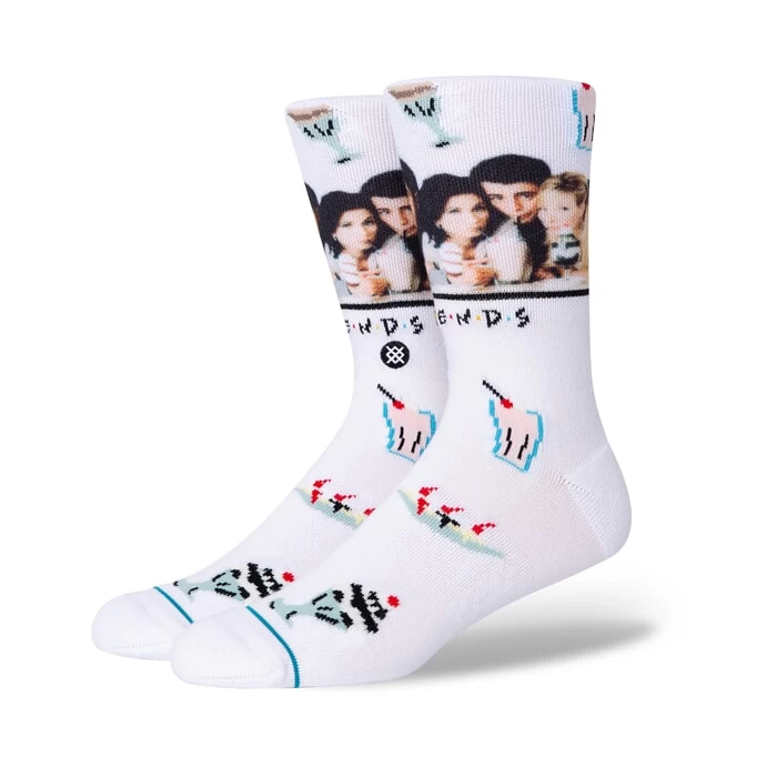 Stance The One With The Diner Friends Crew Socks In White 3 Stance The One With The Diner Friends Crew Socks In White