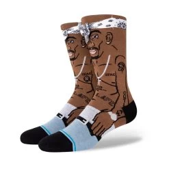 Stance Tupac Resurrected Tupac Crew Socks In Black