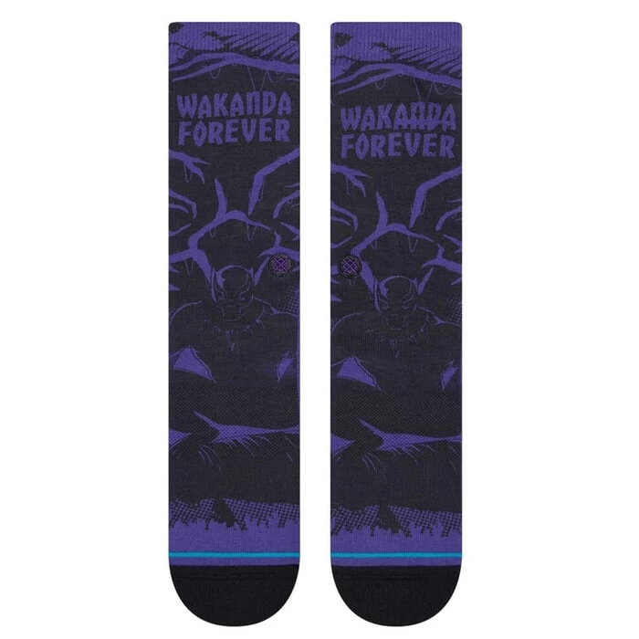 Stance Yibambe Marvel Black Panther Crew Socks In Purple 4 Stance Yibambe Marvel Black Panther Crew Socks In Purple - Image 2