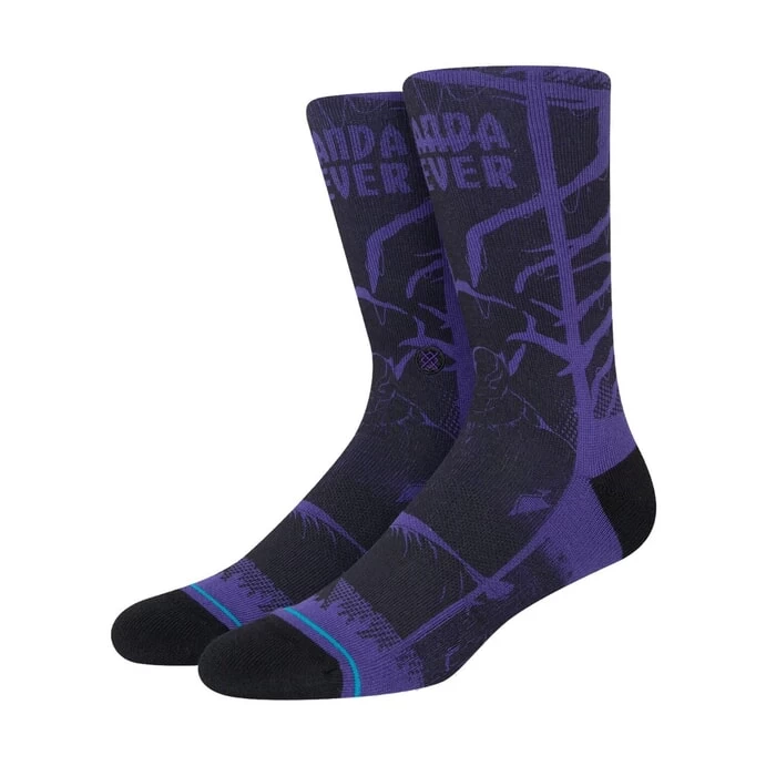 Stance Yibambe Marvel Black Panther Crew Socks In Purple 3 Stance Yibambe Marvel Black Panther Crew Socks In Purple